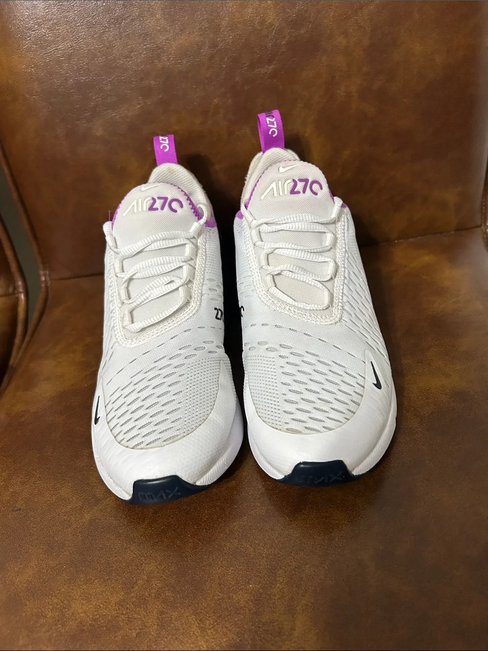 Nike  Air270 Sneakers - White with Purple Accents